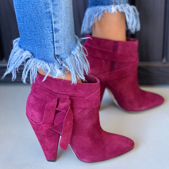 Urban Outfitters Shoes - Red Ankle Wrap Around Pointy Toe Ankle Bootie